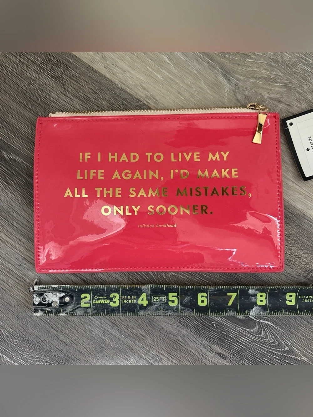 NWT Kate Spade Coral Pink Same Mistakes Pencil Pouch Pencils Eraser Sharpener